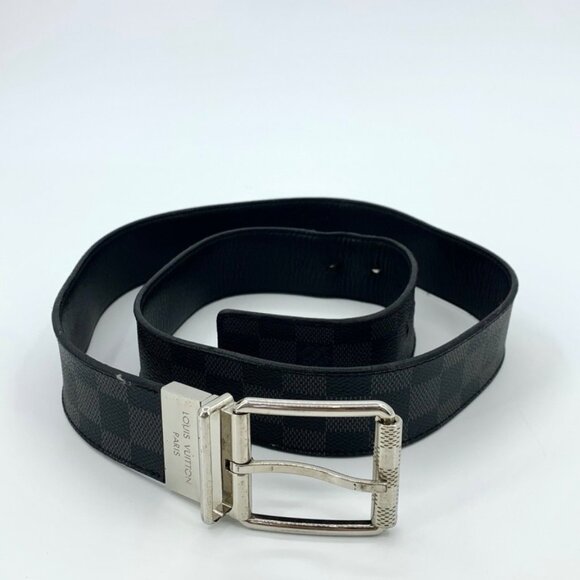 Louis Vuitton Black Damier Graphite Logo Belt - Picture 1 of 9